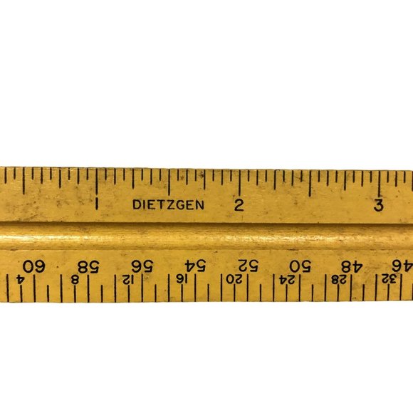 Vintage Dietzgen 3-Sided Engineer Wooden Ruler Used 31626 Architect Drafting - Picture 16 of 16